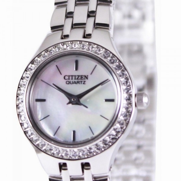 NWT CITIZEN WOMEN'S WATCH EJ6040-51D, W/ MOTHER OF PEARL W/ SWAROVSKI CRYSTALS - Picture 2 of 12